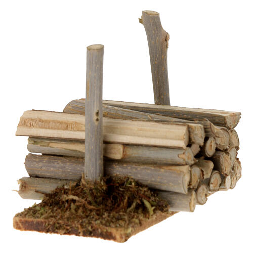 Gestapeltes Brennholz – 5 cm, Krippenzubehör für 10 cm Figuren-Serie 3