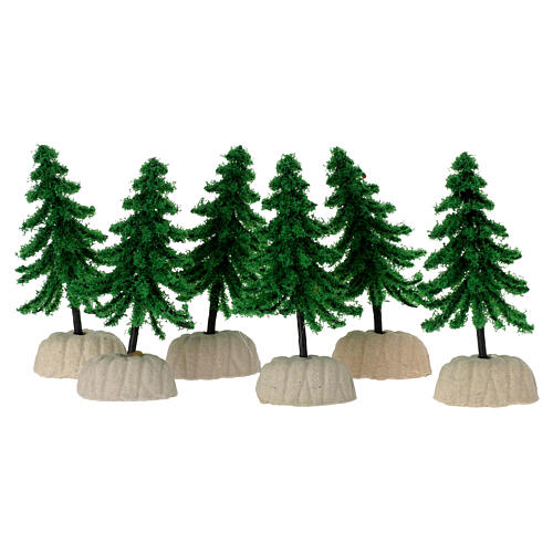 Pinheiro verde escuro 8 cm para presépio 10-12 cm 3