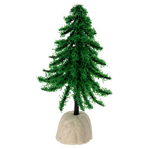 Dark green pine tree figurine 8 cm for nativity scene 10 - 12 cm 4