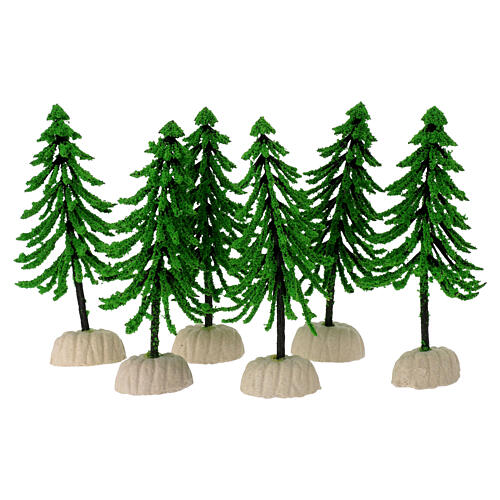 Green pine of 12 cm for 8 cm Nativity Scene 3