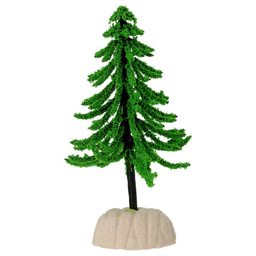 Sapin vert clair 10 cm avec base résine crèche 10-12 cm 1