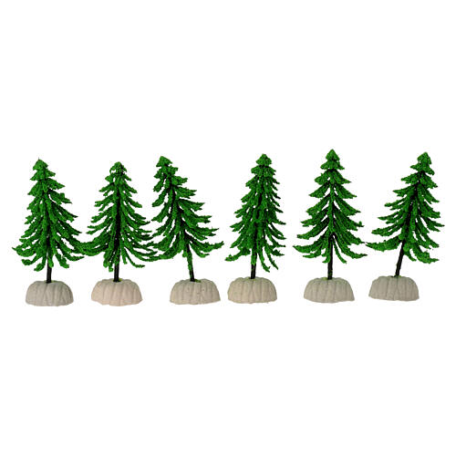 Sapin vert clair 10 cm avec base résine crèche 10-12 cm 2