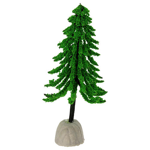 Sapin vert clair 10 cm avec base résine crèche 10-12 cm 4