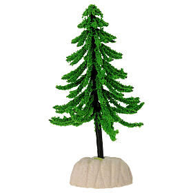 Pino verde chiaro 10 cm con base resina presepe 10 - 12 cm