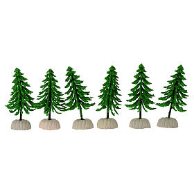 Pino verde chiaro 10 cm con base resina presepe 10 - 12 cm