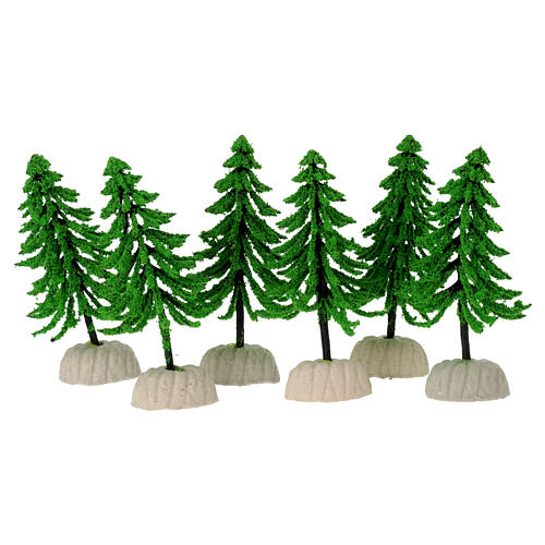 Pino verde chiaro 10 cm con base resina presepe 10 - 12 cm 3