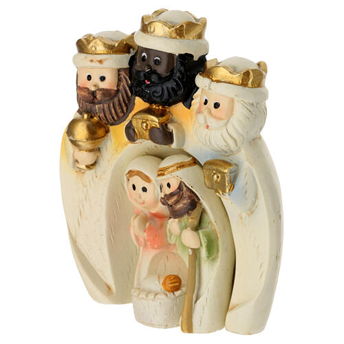 Nativity Scene of cream-coloured resin, set of 3, 8x5x5 cm 4