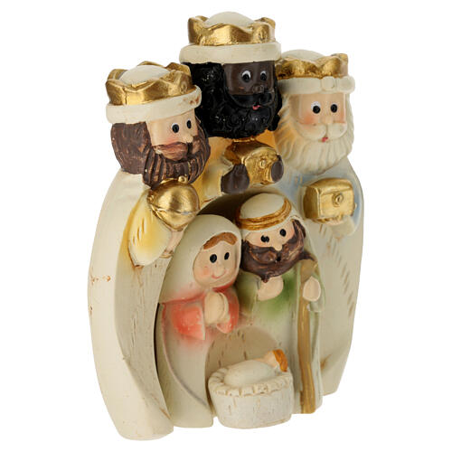 Presepe 3 pezzi in resina color panna 8x5x5 cm 3