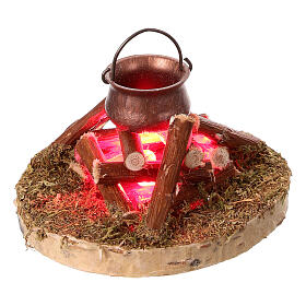 Fuoco e pentola 5 cm per presepe 10-12 cm
