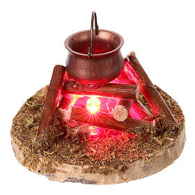 Fuoco e pentola 5 cm per presepe 10-12 cm