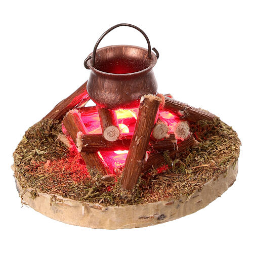 Miniature fire and pot 5 cm for nativity scene 10-12 cm 1