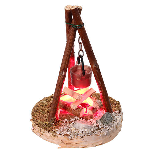 Red LED fire 10x5 cm for 10-12 cm nativity scene 1