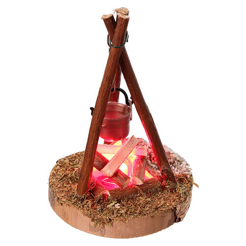 Red LED fire 10x5 cm for 10-12 cm nativity scene 2