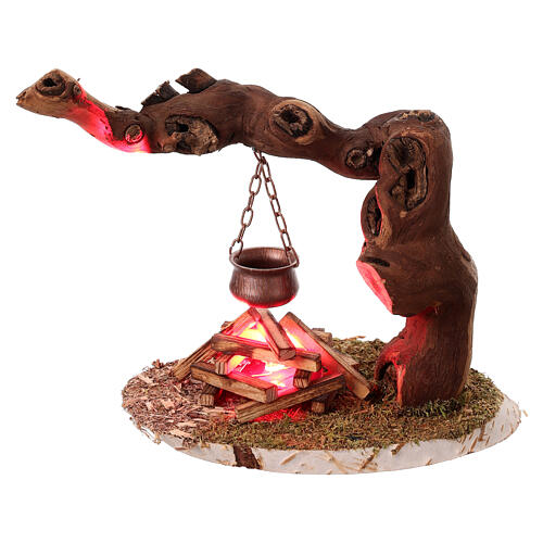 Tronco e fuoco 12 cm per presepe 10-12 cm 1