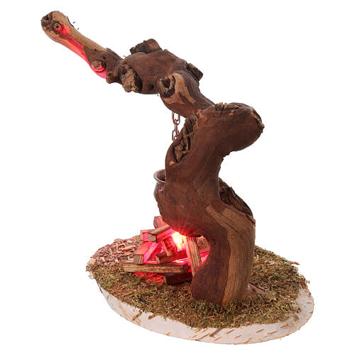 Tronco e fuoco 12 cm per presepe 10-12 cm 3