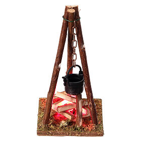 Ognisko ze światłem, 10 cm, do szopki 10-12 cm