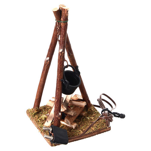 Ognisko ze światłem, 10 cm, do szopki 10-12 cm 3