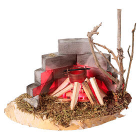 Forno 8 cm a luce led per presepe 10-12 cm