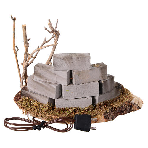 Ognisko, 8 cm, z lampką led, do szopki 10-12 cm 4