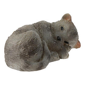 Katze, schlafend, aus Resin, für 10–12 cm Krippe