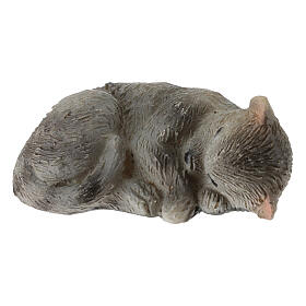 Katze, schlafend, aus Resin, für 10–12 cm Krippe