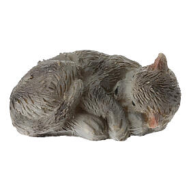 Katze, schlafend, aus Resin, für 10–12 cm Krippe