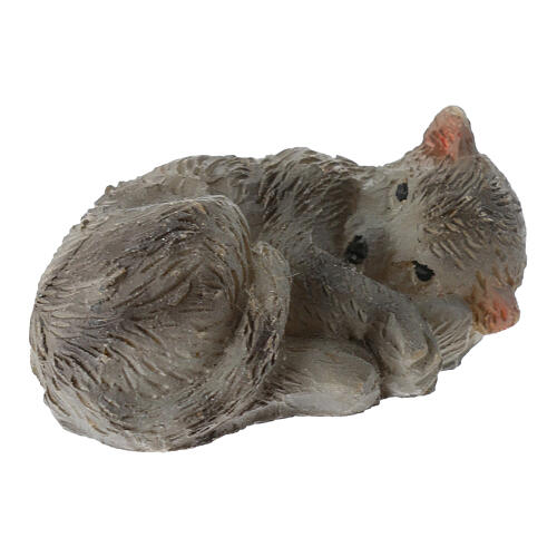 Gatto che dorme 1x2 cm resina presepe 10 cm 1