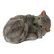 Sleeping cat 1x2 cm resin nativity scene 10 cm s1