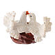 Due piccioni con nido 2 cm resina per presepe 10-12 cm s2