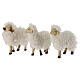 Set 5 pecore con lana 6 cm per presepe 10-12 cm s3