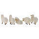 Set 5 pecore con lana 6 cm per presepe 10-12 cm s4