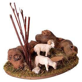 Pecorelle con ambientazione 3 cm per presepe 10-12 cm