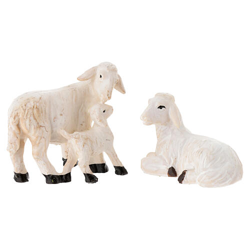 Pecorelle con ambientazione 3 cm per presepe 10-12 cm 2