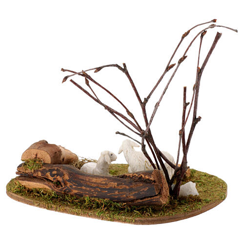 Pecorelle con ambientazione 3 cm per presepe 10-12 cm 3