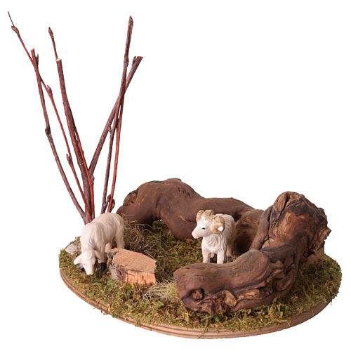 Pecorelle con ambientazione 3 cm per presepe 10-12 cm 3