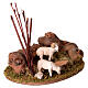 Pecorelle con ambientazione 3 cm per presepe 10-12 cm s2