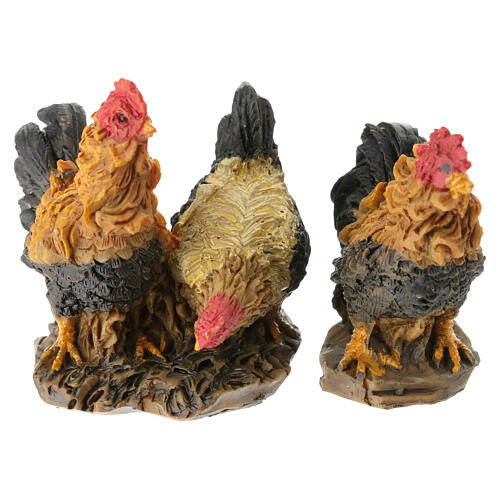 Set of 5 chickens for 10-12 cm Nativity Scene, 5 cm 2