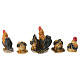 Set 5 pcs poules 5 cm pour crèche 10-12 cm s4