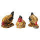 Set 5 pz polli 5 cm per presepe 10-12 cm  s3
