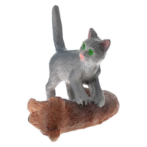 Hund und Katze, als Gruppe aus Resin, 2,5 cm – für 10–12 cm Krippe 2
