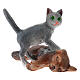 Cane e gatto 2,5 cm in resina presepe 10-12 cm  s1