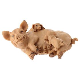 Schwein und Ferkel, Figurengruppe aus Resin – für 10–12 cm Krippe