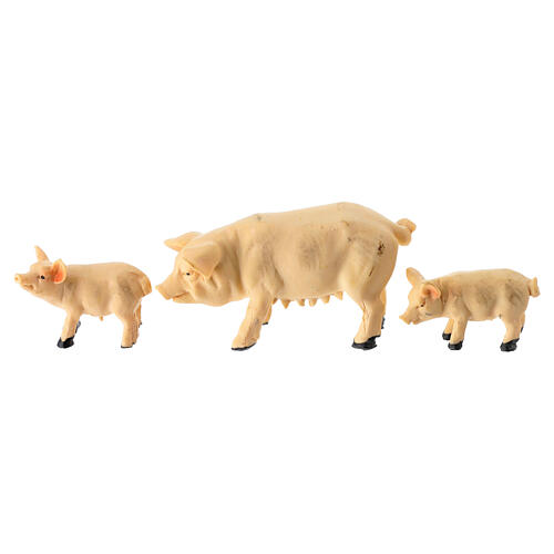 Set 3 pièces résine cochons pour crèche 10-12 cm 1