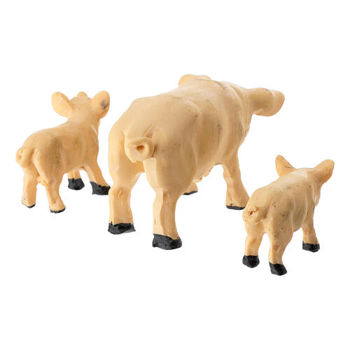 Set 3 pezzi resina maiali per presepe 10-12 cm 3