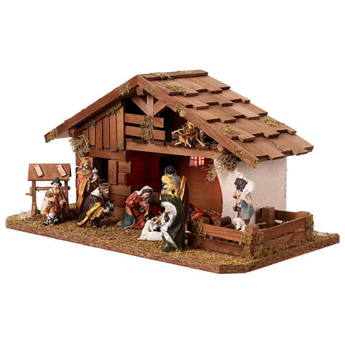 Cabane Nativité avec statues 25x50x25 cm 5