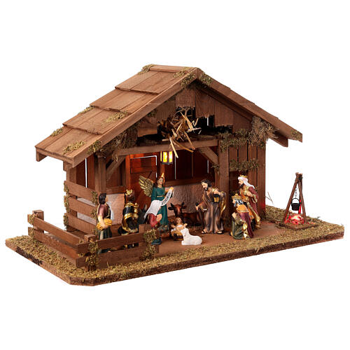 Stall für die Geburt Christi mit 10-cm-Figuren – 30 × 55 × 30 cm 5