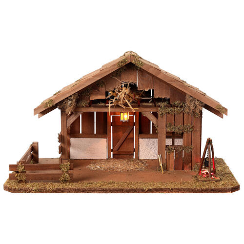 Cabane crèche 30x55x30 cm avec santons 10 cm 8