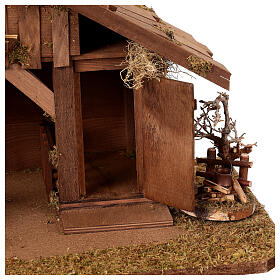 Wooden stable for Nativity Scene, 30x55x30 cm