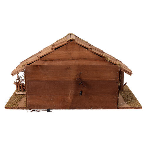 Empty wooden nativity scene stable 30x55x30 cm 5