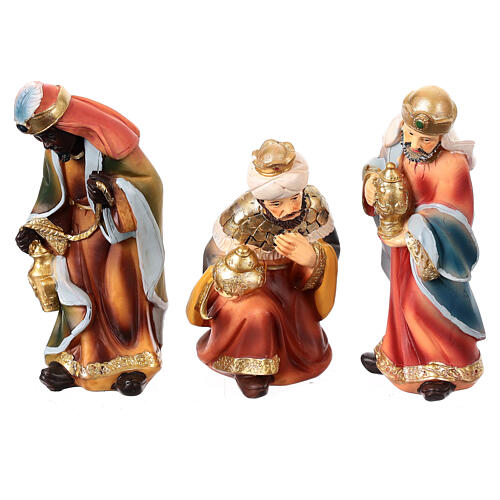 Nativity stable with 10 cm figurines, 30x55x30 cm 4